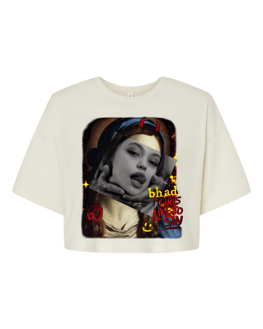 “PARTI ANGELS” - Women's Crop Tee